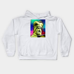 Geoffrey of Monmouth Colourful Portrait | Geoffrey of Monmouth Artwork 7 Kids Hoodie